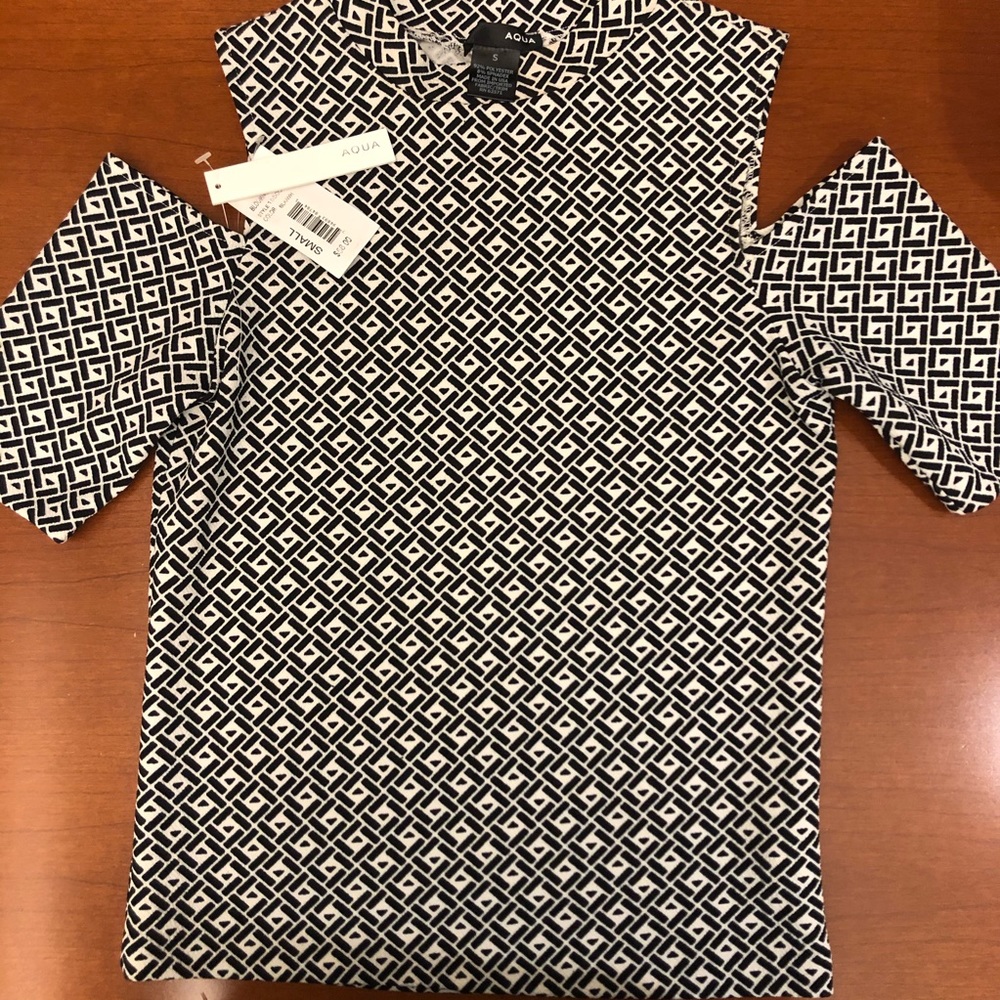 Aqua Cold Shoulder Top